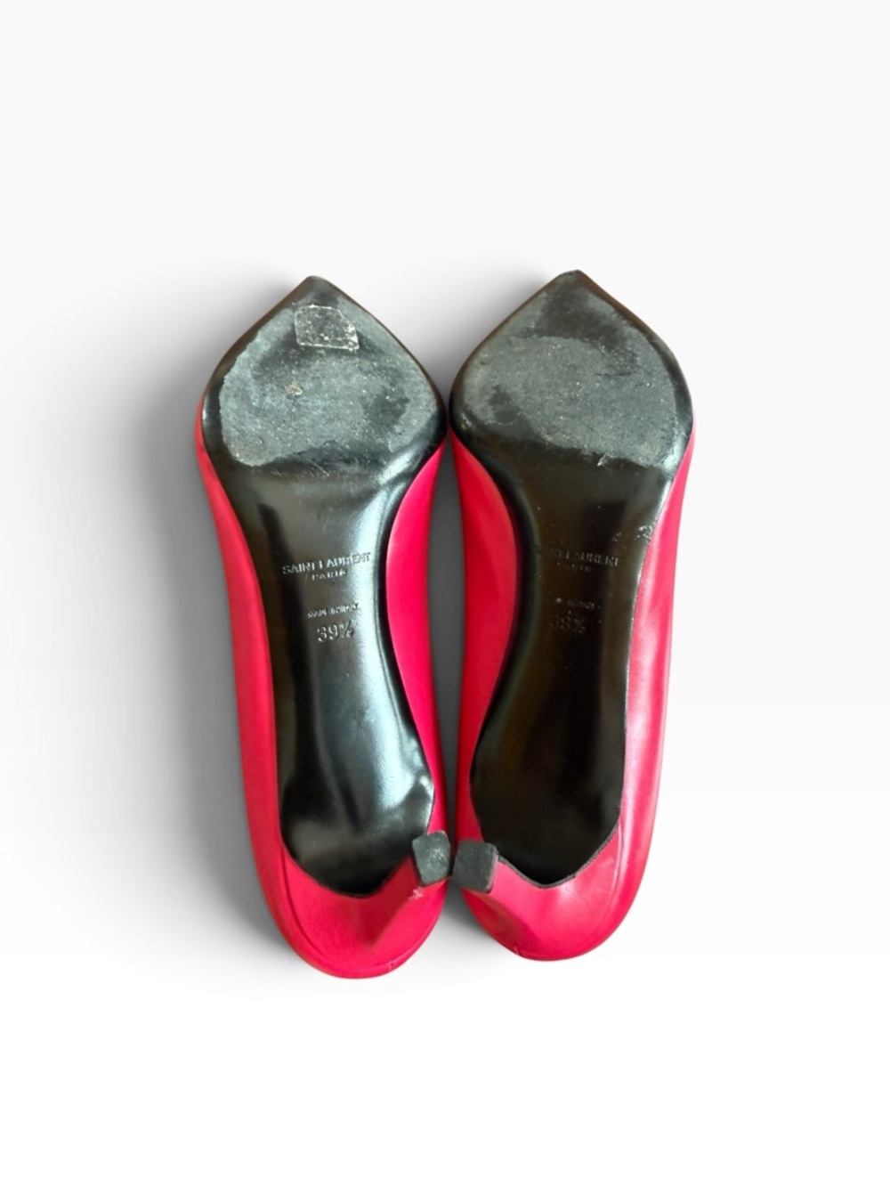 Saint Laurent Zoe Cap-Toe Leather Stiletto Heel Pumps Pink/Black EU 39.5 US 9.5 - Picture 12 of 14